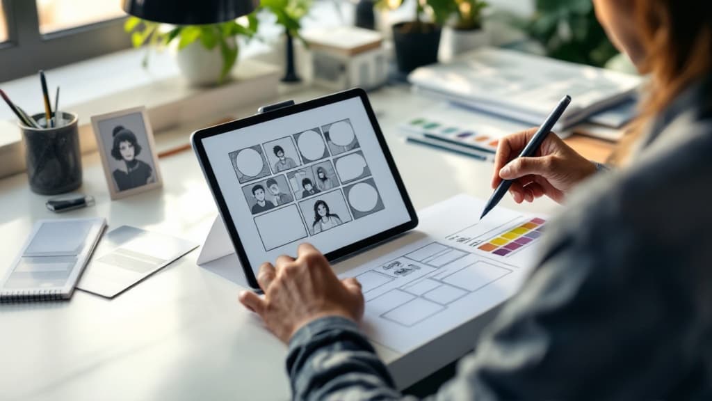 Comic creation workflow showing multi-panel comic generation